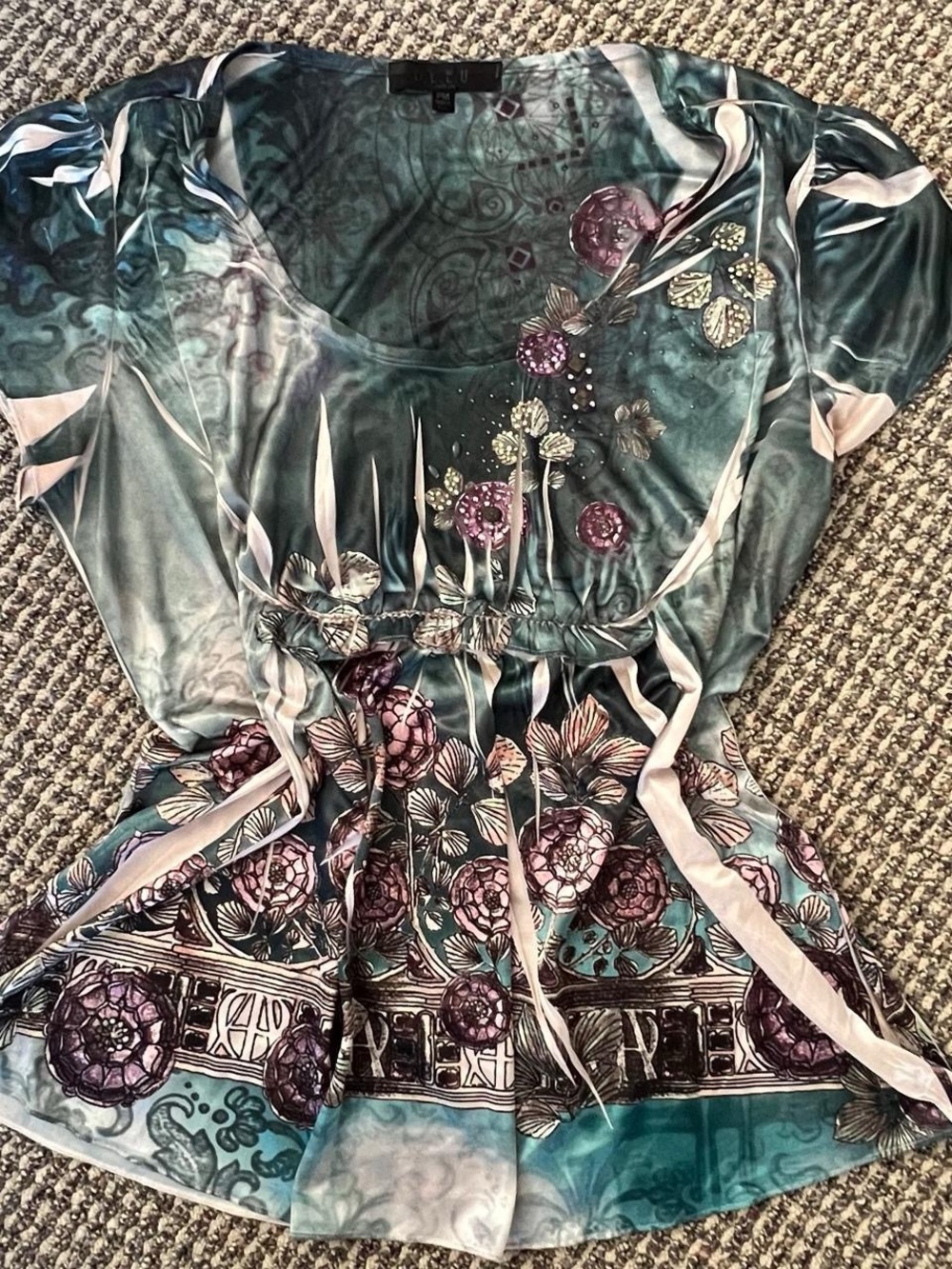 Y2K fairycore floral print euro babydoll top